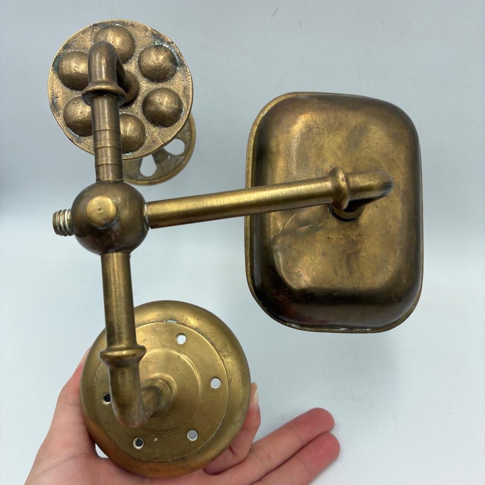 Vintage Solid Brass Wall Mount Bathroom Organizer Soap Dish Toothbrush Holder - Picture 4 of 8
